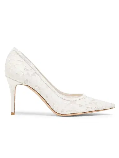 Gianvito Rossi Women's Claudia 85MM Lace Pumps - White - Size 11 | Thumbnail 1