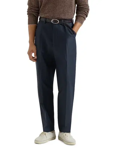 Brunello Cucinelli Men's Cotton and Linen Panama Trousers | Thumbnail 2 Brunello Cucinelli Men's Cotton and Linen Panama Trousers | Thumbnail 2