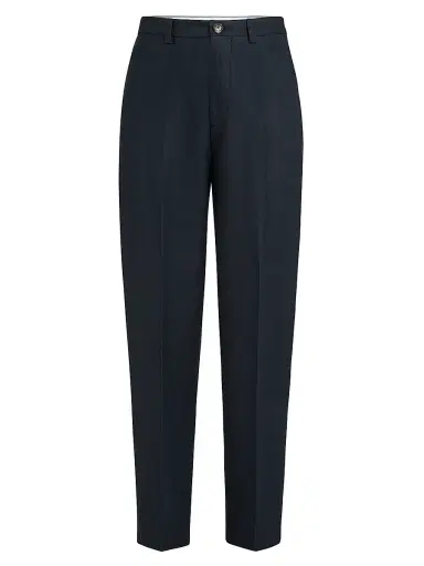 Brunello Cucinelli Men's Cotton and Linen Panama Trousers - Navy Blue - Size 48 | Thumbnail 1