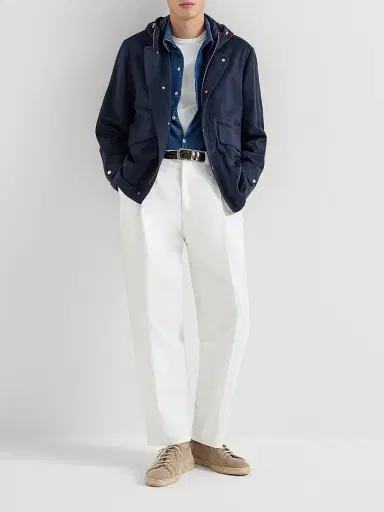 Brunello Cucinelli Men's Lightweight Cashmere Flannel Parka - Blue - Size 42 | Thumbnail 6 Brunello Cucinelli Men's Lightweight Cashmere Flannel Parka - Blue - Size 42 | Thumbnail 6