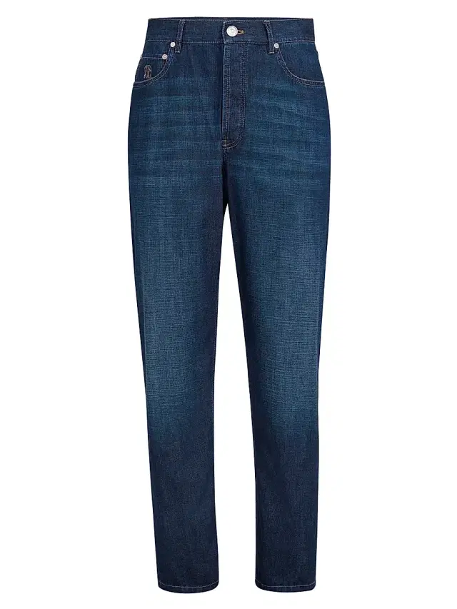 Men's Lightweight Old Denim Iconic Fit Five Pocket Jeans - Dark Denim