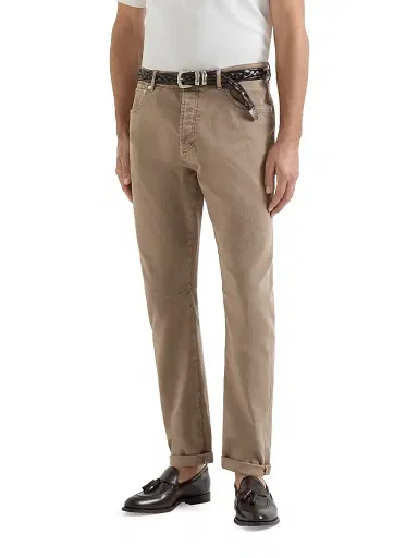 Brunello Cucinelli Men's Garment Dyed Five Pocket Jeans in Comfort Denim | Thumbnail 2