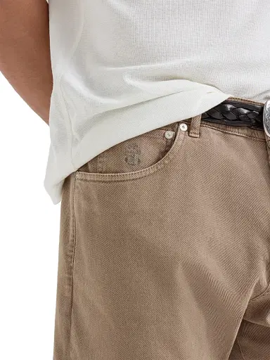 Brunello Cucinelli Men's Garment Dyed Five Pocket Jeans in Comfort Denim | Thumbnail 5
