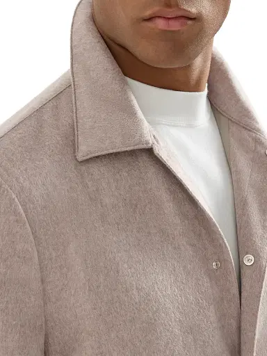 Brunello Cucinelli Men's Lightweight Cashmere Flannel Outerwear Jacket - Royale Blue | Thumbnail 11 Brunello Cucinelli Men's Lightweight Cashmere Flannel Outerwear Jacket - Royale Blue | Thumbnail 11