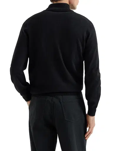 Brunello Cucinelli Men's Cashmere Sweater with Half Zip | Thumbnail 3