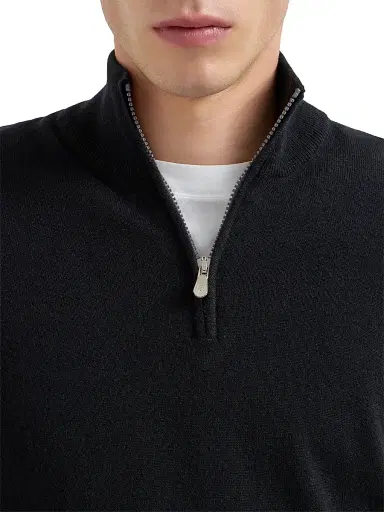Brunello Cucinelli Men's Cashmere Sweater with Half Zip | Thumbnail 4
