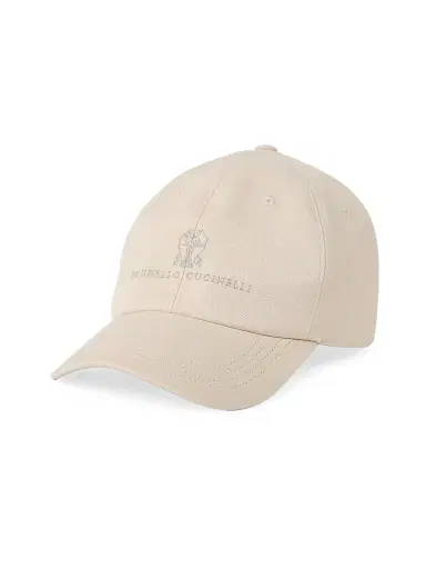 Brunello Cucinelli Men's Garment Dyed Twisted Cotton Gabardine Baseball Cap - Beige | Thumbnail 1 Brunello Cucinelli Men's Garment Dyed Twisted Cotton Gabardine Baseball Cap - Beige | Thumbnail 1