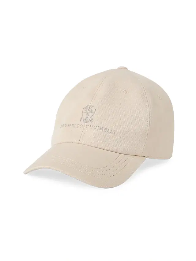 Brunello Cucinelli Men's Garment Dyed Twisted Cotton Gabardine Baseball Cap - Beige