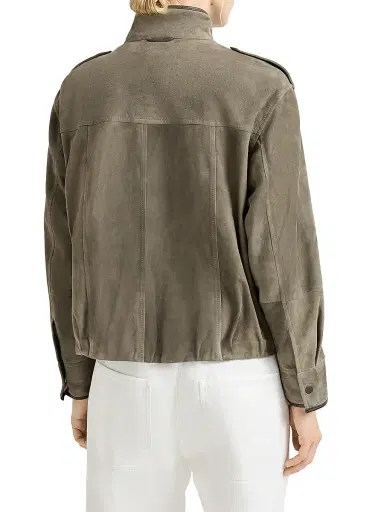 Brunello Cucinelli Women's Couture Suede Outerwear Jacket with Monili | Thumbnail 3