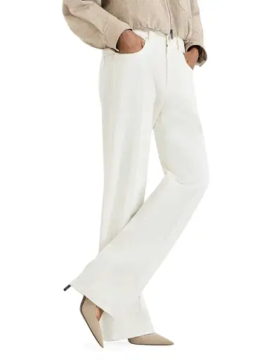 Brunello Cucinelli Women's Dyed Denim Contemporary Loose Trousers | Thumbnail 5 Brunello Cucinelli Women's Dyed Denim Contemporary Loose Trousers | Thumbnail 5