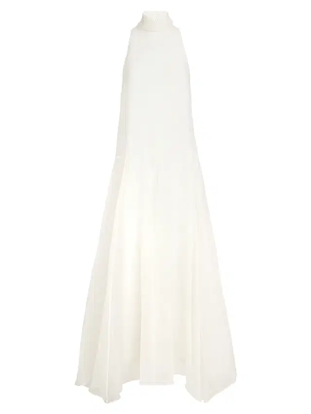 Women's Crispy Silk Maxi Dress with Monili - Butter