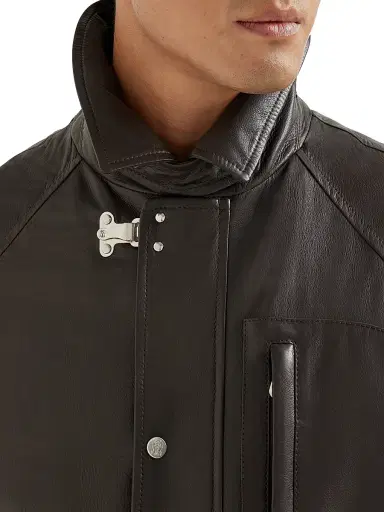 Brunello Cucinelli Men's Calfskin Unlined Field Jacket | Thumbnail 4