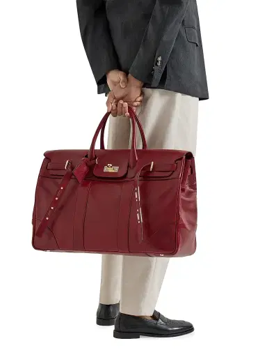 Brunello Cucinelli Men's Burnished Calfskin Country Bag - Terracotta | Thumbnail 2