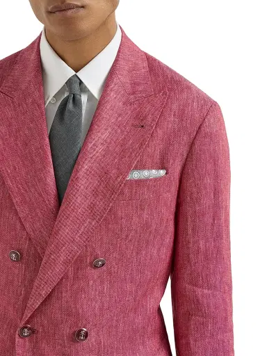 Brunello Cucinelli Men's Polka Dot Silk Pocket Square - Grey | Thumbnail 2 Brunello Cucinelli Men's Polka Dot Silk Pocket Square - Grey | Thumbnail 2