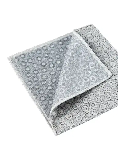 Brunello Cucinelli Men's Polka Dot Silk Pocket Square - Grey | Thumbnail 3 Brunello Cucinelli Men's Polka Dot Silk Pocket Square - Grey | Thumbnail 3