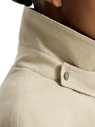Brunello Cucinelli Women's Linen and Cotton Canvas Outerwear Jacket - Beige - Size 14 | Thumbnail 4 Brunello Cucinelli Women's Linen and Cotton Canvas Outerwear Jacket - Beige - Size 14 | Thumbnail 4