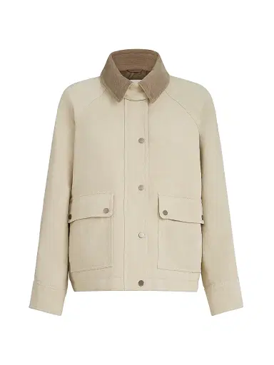 Brunello Cucinelli Women's Linen and Cotton Canvas Outerwear Jacket - Beige - Size 14 | Thumbnail 1 Brunello Cucinelli Women's Linen and Cotton Canvas Outerwear Jacket - Beige - Size 14 | Thumbnail 1