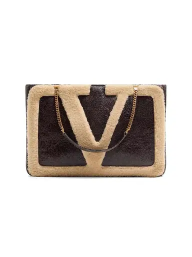 Valentino Garavani Women's Viva Superstar Medium Shopping Bag in Shearling - Brown Beige | Thumbnail 1 Valentino Garavani Women's Viva Superstar Medium Shopping Bag in Shearling - Brown Beige | Thumbnail 1