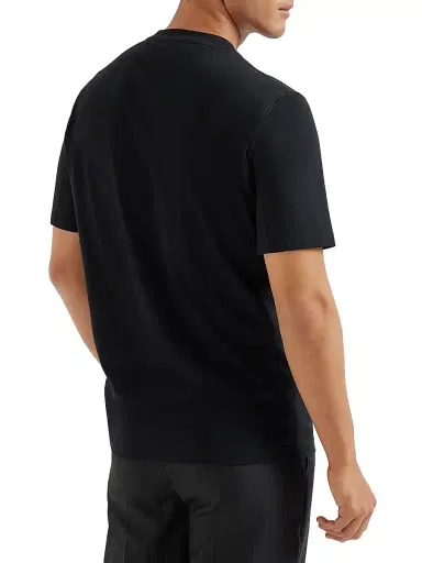 Brunello Cucinelli Men's Cotton Jersey Crew-Neck T-Shirt with Print - Black - Size XS | Thumbnail 3 Brunello Cucinelli Men's Cotton Jersey Crew-Neck T-Shirt with Print - Black - Size XS | Thumbnail 3