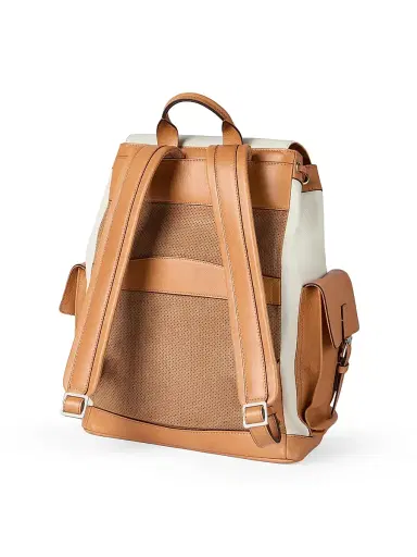 Brunello Cucinelli Men's Grained Calfskin and Cowhide City Backpack | Thumbnail 3 Brunello Cucinelli Men's Grained Calfskin and Cowhide City Backpack | Thumbnail 3