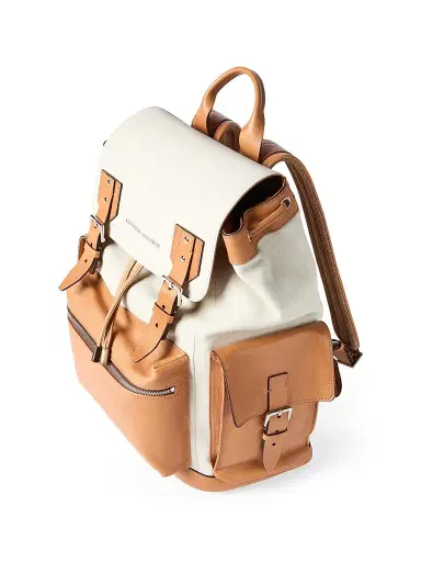 Brunello Cucinelli Men's Grained Calfskin and Cowhide City Backpack | Thumbnail 4 Brunello Cucinelli Men's Grained Calfskin and Cowhide City Backpack | Thumbnail 4