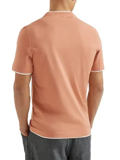 Brunello Cucinelli Men's Cotton Jersey Crew-Neck T-Shirt with Faux Layering | Thumbnail 3 Brunello Cucinelli Men's Cotton Jersey Crew-Neck T-Shirt with Faux Layering | Thumbnail 3