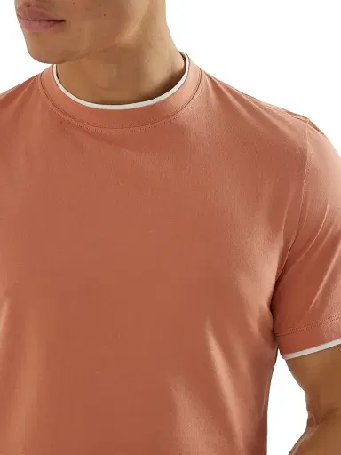 Brunello Cucinelli Men's Cotton Jersey Crew-Neck T-Shirt with Faux Layering | Thumbnail 4 Brunello Cucinelli Men's Cotton Jersey Crew-Neck T-Shirt with Faux Layering | Thumbnail 4