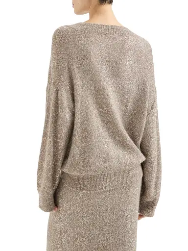 Brunello Cucinelli Women's Virgin Wool and Mohair Dazzling Texture Sweater - Light Brown | Thumbnail 3 Brunello Cucinelli Women's Virgin Wool and Mohair Dazzling Texture Sweater - Light Brown | Thumbnail 3