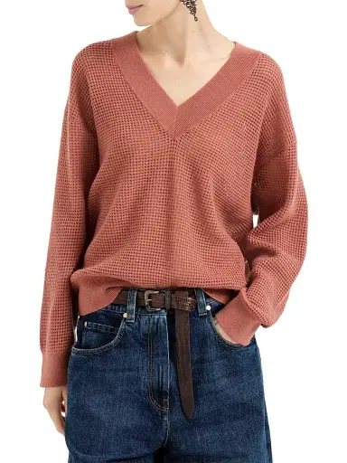 Brunello Cucinelli Women's Cashmere Net Sweater - Orange - Size XXXL | Thumbnail 2 Brunello Cucinelli Women's Cashmere Net Sweater - Orange - Size XXXL | Thumbnail 2
