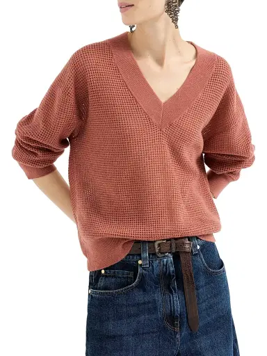 Brunello Cucinelli Women's Cashmere Net Sweater - Orange - Size XXXL | Thumbnail 5 Brunello Cucinelli Women's Cashmere Net Sweater - Orange - Size XXXL | Thumbnail 5