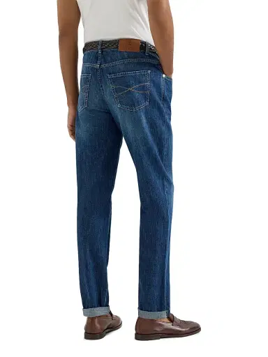Brunello Cucinelli Men's Lightweight Denim Traditional Fit Five Pocket Jeans | Thumbnail 3 Brunello Cucinelli Men's Lightweight Denim Traditional Fit Five Pocket Jeans | Thumbnail 3