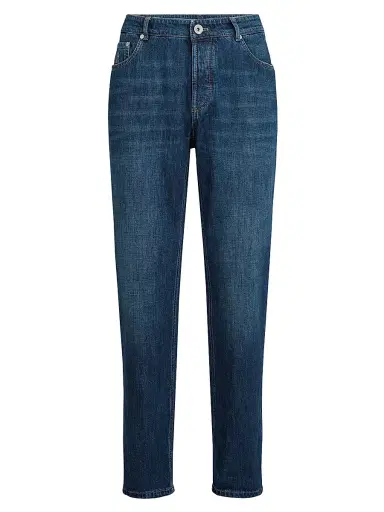 Brunello Cucinelli Men's Lightweight Denim Traditional Fit Five Pocket Jeans | Thumbnail 1 Brunello Cucinelli Men's Lightweight Denim Traditional Fit Five Pocket Jeans | Thumbnail 1