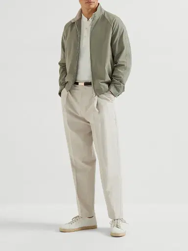 Brunello Cucinelli Men's Water Resistant Techno Cotton Gabardine Outerwear Jacket | Thumbnail 6 Brunello Cucinelli Men's Water Resistant Techno Cotton Gabardine Outerwear Jacket | Thumbnail 6