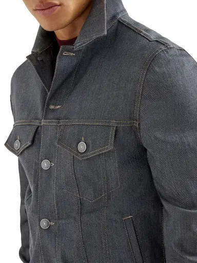 Brunello Cucinelli Men's Comfort Grayscale Denim Four Pocket Jacket | Thumbnail 4 Brunello Cucinelli Men's Comfort Grayscale Denim Four Pocket Jacket | Thumbnail 4