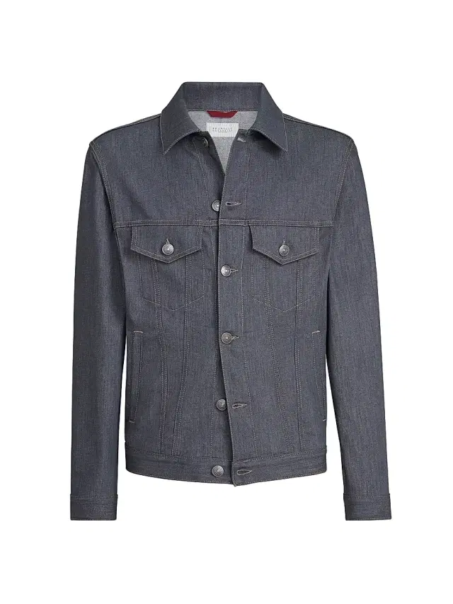 Men's Comfort Grayscale Denim Four Pocket Jacket - Medium Grey