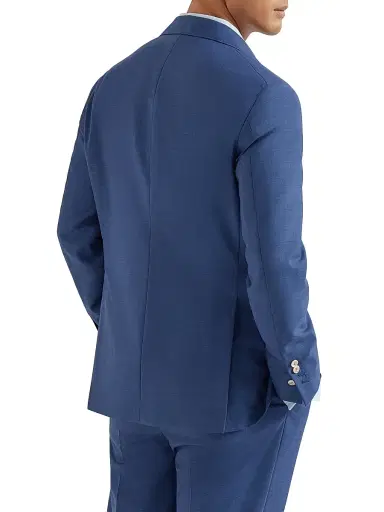 Brunello Cucinelli Men's Virgin Wool Fresco Deconstructed Cavallo Blazer - Royale Blue - Size 38 | Thumbnail 3