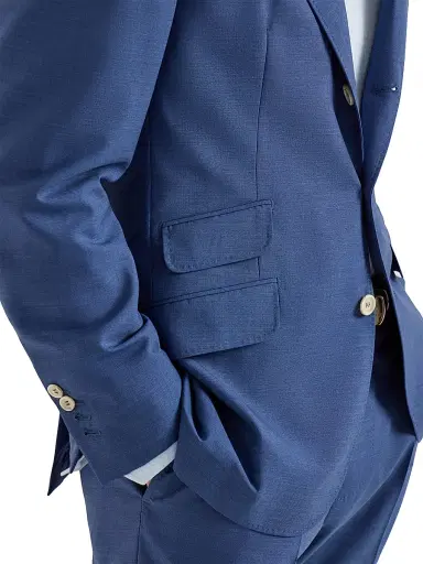 Brunello Cucinelli Men's Virgin Wool Fresco Deconstructed Cavallo Blazer - Royale Blue - Size 38 | Thumbnail 4