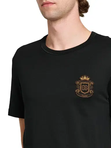 Dolce & Gabbana Men's Logo Cotton T-Shirt - Nero - Size 46 | Thumbnail 6 Dolce & Gabbana Men's Logo Cotton T-Shirt - Nero - Size 46 | Thumbnail 6