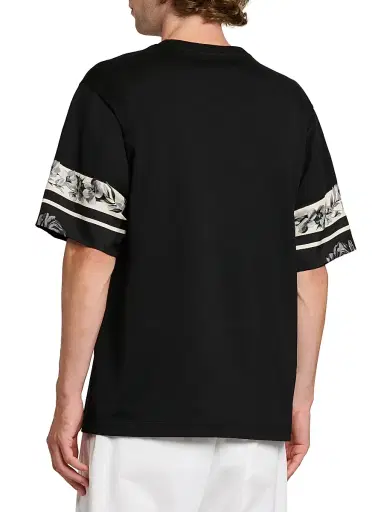 Dolce & Gabbana Men's Floral Cotton-Silk T-Shirt - Nero - Size 46 | Thumbnail 5