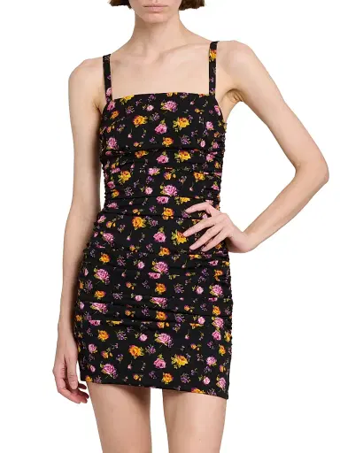 Dolce & Gabbana Women's Floral Silk-Blend Body-Con Minidress - Rose Mazzolini F Ner - Size 12 | Thumbnail 3