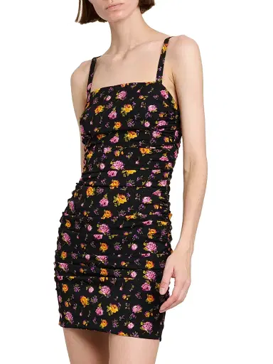 Dolce & Gabbana Women's Floral Silk-Blend Body-Con Minidress - Rose Mazzolini F Ner - Size 12 | Thumbnail 4