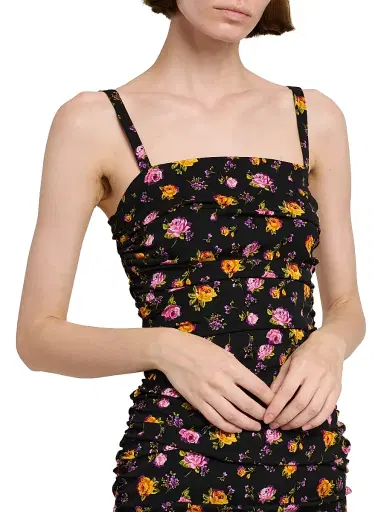 Dolce & Gabbana Women's Floral Silk-Blend Body-Con Minidress - Rose Mazzolini F Ner - Size 12 | Thumbnail 6