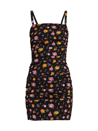 Dolce & Gabbana Women's Floral Silk-Blend Body-Con Minidress - Rose Mazzolini F Ner - Size 12 | Thumbnail 1