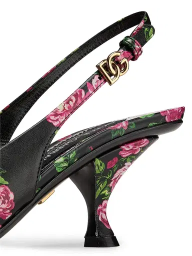 Dolce & Gabbana Women's Floral Leather Slingback Pumps | Thumbnail 5 Dolce & Gabbana Women's Floral Leather Slingback Pumps | Thumbnail 5