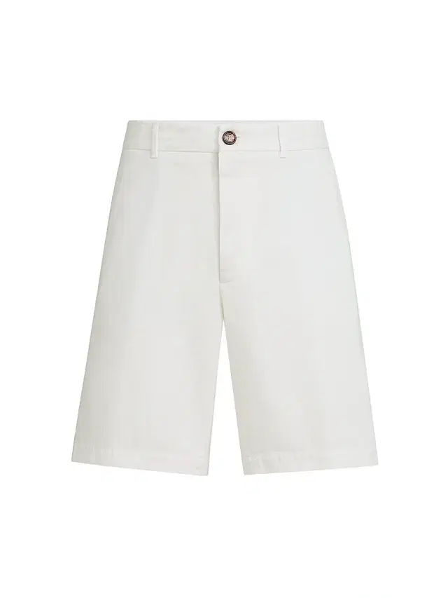 Men's Garment Dyed Bermuda Shorts in Twisted Cotton Gabardine - White