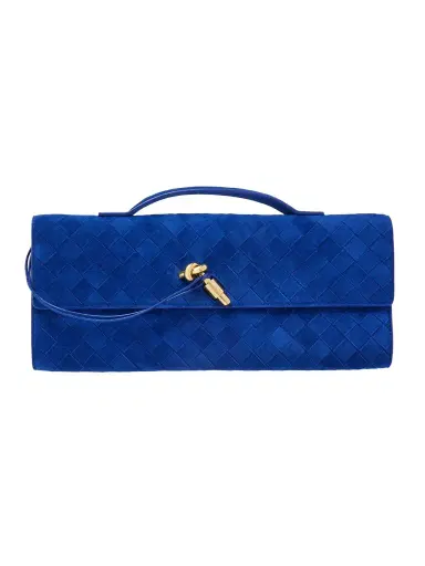 Bottega Veneta Andiamo Long Intrecciato Suede Clutch | Thumbnail 1 Bottega Veneta Andiamo Long Intrecciato Suede Clutch | Thumbnail 1