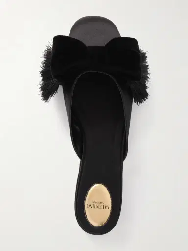 Valentino Garavani Reinette Bow-embellished Velvet-trimmed Satin Mules | Thumbnail 6 Valentino Garavani Reinette Bow-embellished Velvet-trimmed Satin Mules | Thumbnail 6