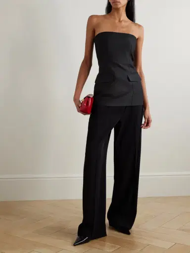 TOTEME Strapless Wool And Silk-blend Bustier Top | Thumbnail 2