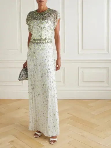 Jenny Packham Lauretta Embellished Organza Gown | Thumbnail 2