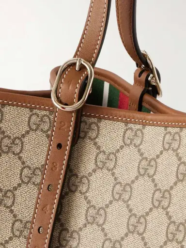 Gucci Gg Emblem Leather-trimmed Printed Coated-canvas Tote | Thumbnail 5